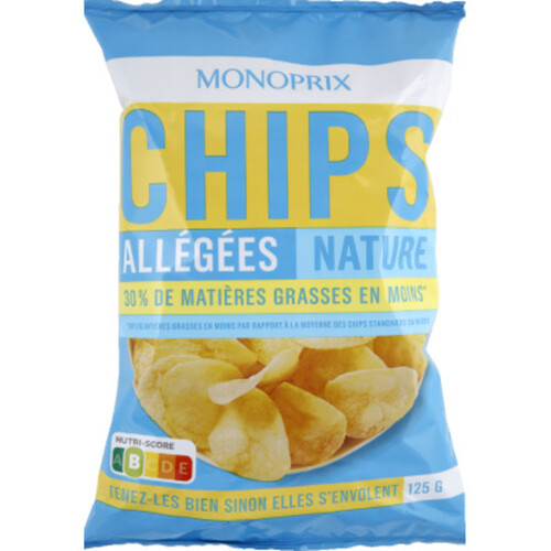 Monoprix Chips Allégées Nature 125g