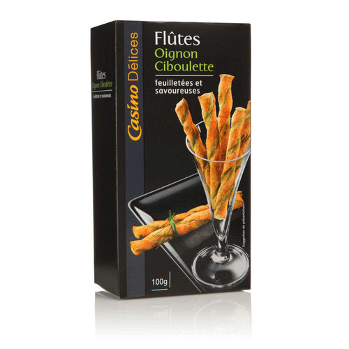 Casino Delices Flûtes - Biscuits apéritifs - Oignon ciboulette - 100g