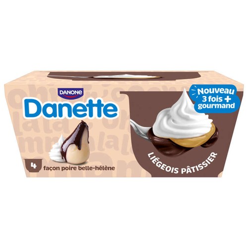 Danette Liégeois Pâtissier Façon Poire Belle Hélène 4x90g