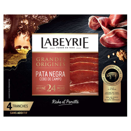 Labeyrie Jambon Pata Negra 24 Mois d'Affinage x4 Tranches Fines