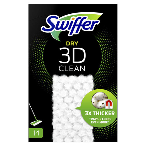 Swiffer 3D Recharge Lingettes Sèches Balai x1