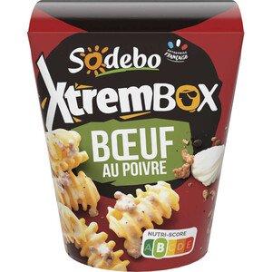 Sodebo Xtrem Box radiatori boeuf poivre 400g