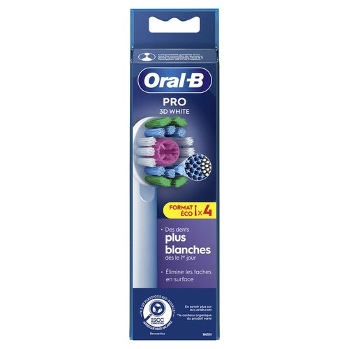 [Para] Oral-B Pro 3D White Brossettes Pour Brosse À Dents, 4 Unités