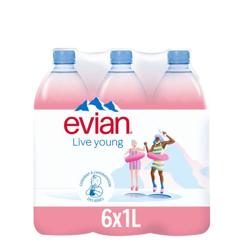 Evian Eau minérale naturelle 6x1L
