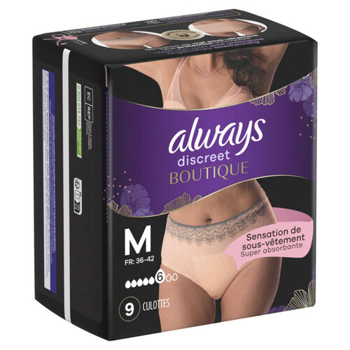 Always Discreet Culottes Pour Fuites Urinaires Boutique 6  M x9