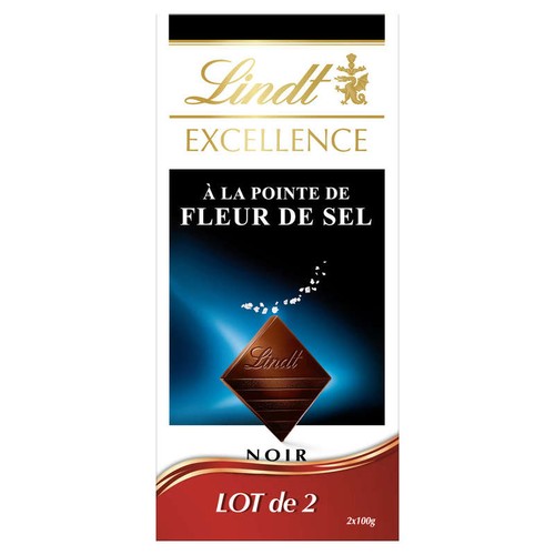 Lindt Excellence Chocolat Noir Fleur de sel 2x100g