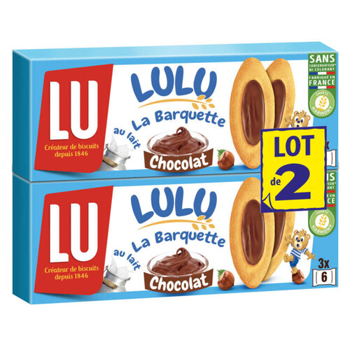 Lu Lulu La Barquette Biscuits au Chocolat 2x120g