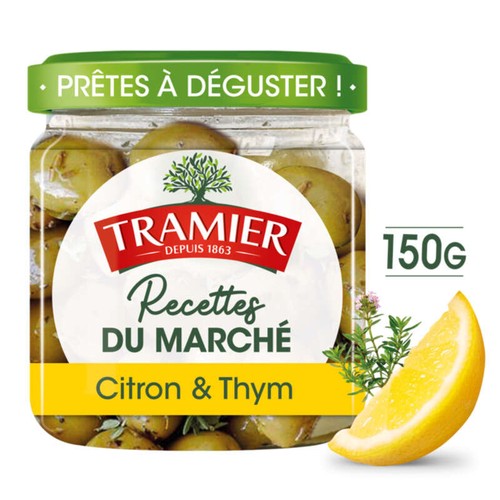 Tramier Olives recettes du marché citron et thym 150g