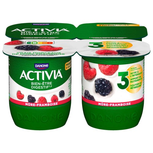 Activia Yaourt aux fruits mûre-framboise bifidus 4x125g