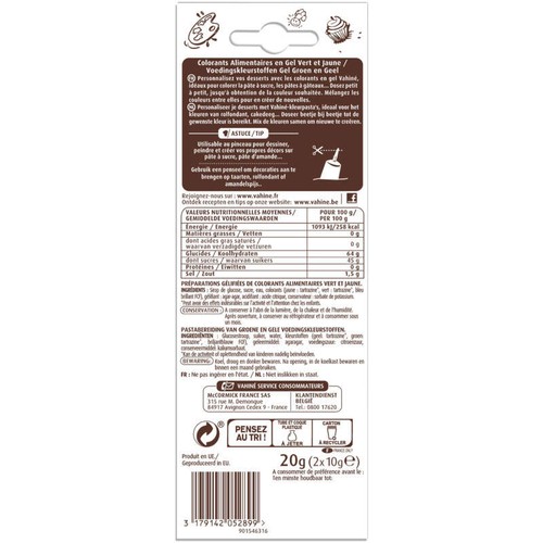 Vahiné Colorants Alimentaires 20g (2x10g)