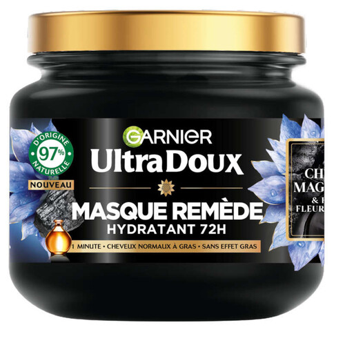 Garnier Ultra Doux Charbon Magnétique Masque Remède Hydratant 72h 340ml
