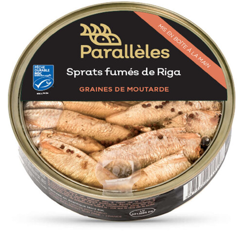 Parallèles Petites sardines fumées de Riga à l'huile de colza 112g