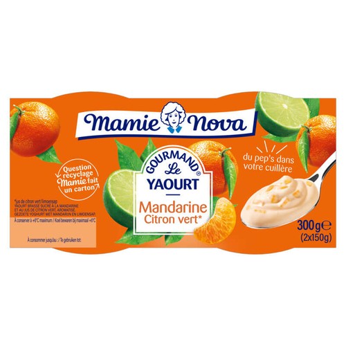 Mamie Nova Yaourt à la mandarine & citron vert 2x150g