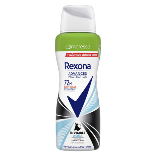 Rexona déodorant spray anti-transpirant compressé invisible 100ml