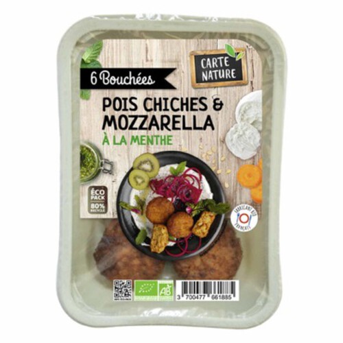 [Par Naturalia] Carte Nature Bouchées Pois Chiches & Mozzarella Bio 180g