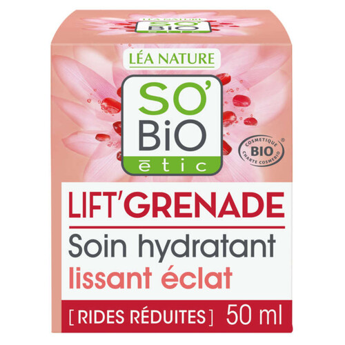 So'Bio Etic Lift Grenade Soin Hydratant Lissant Eclat 50ml