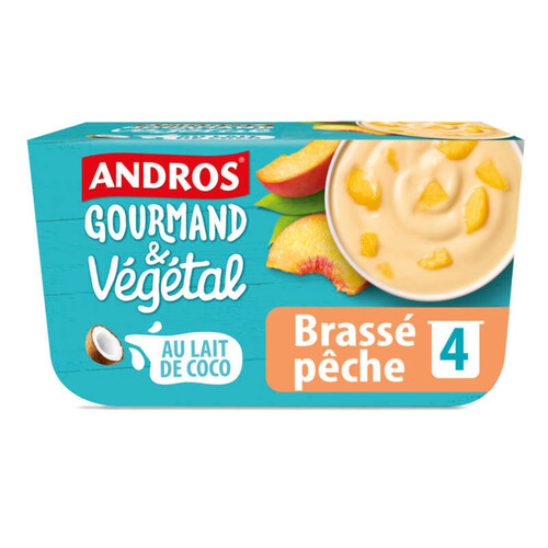 Andros Gourmand Végétal Brassé Pèche 4x100g