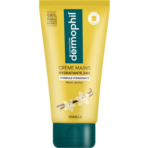 Dermophil Crème Mains Hydratante 24H Vanille Mains Sèches 75ml