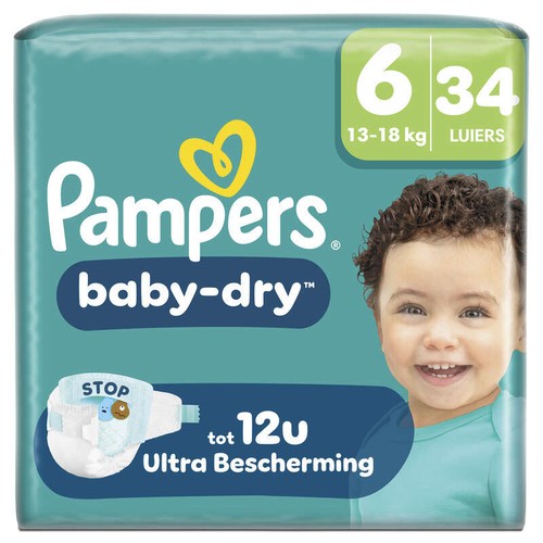 Pampers Baby-Dry Taille 6 - 13kg-18kg – x34 Couches