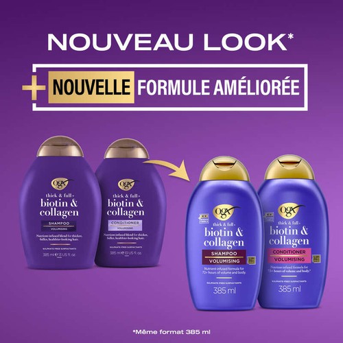 OGX Shampooing Épaisseur & Volume, Biotine & Collagène 385ml