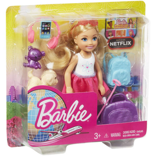 Barbie: poupée barbie & son chiot voyage