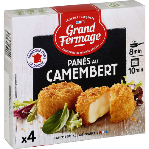 Grand Fermage Préparations panées au camembert, préfrites 100G