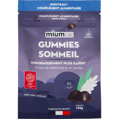 Mium Lab gummies sommeil 21 jours goût mûre myrtille 105g