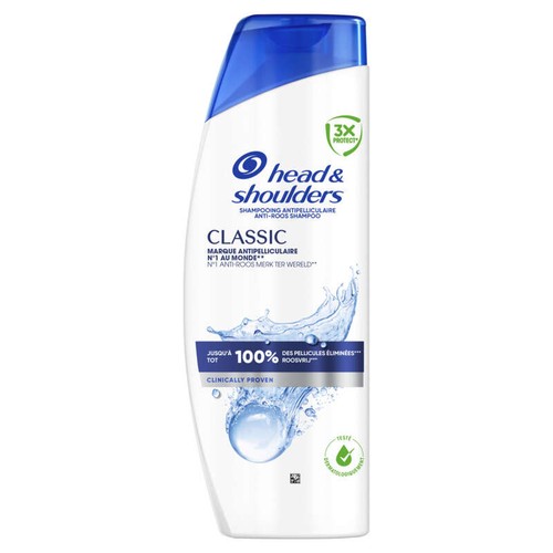 Shampooing antipelliculaire Head & Shoulders Classic 625ml. Agit contre les pellicules, le sébum et les démangeaisons