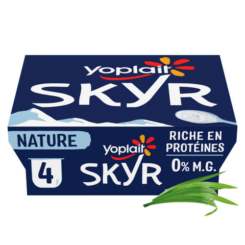 Yoplait skyr nature recette au yaourt riche en proteine pots 4x100g