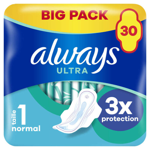 Always ultra serviettes normal taille 1 ailettes x30 serviettes