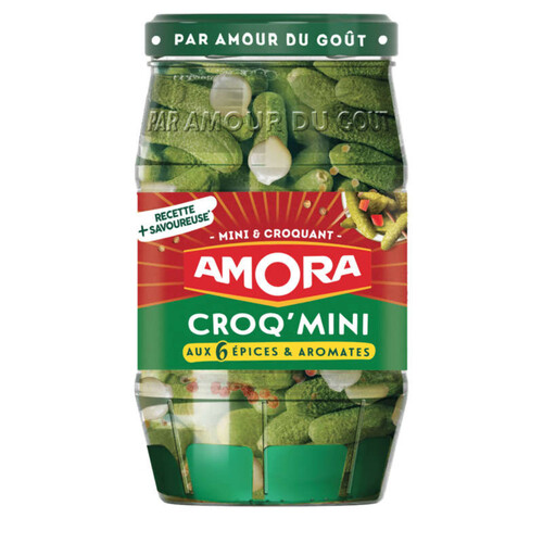 Amora Cornichons Croq Vert Extra Fin Bocal 205G