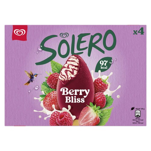 Solero Glace Bâtonnet Fruits Rouges 4x90ml