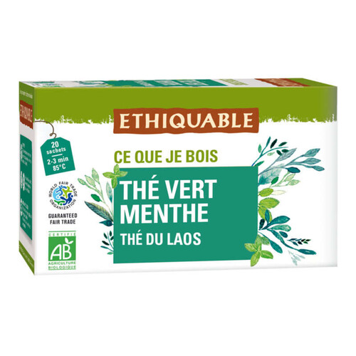 Ethiquable Thé Vert À La Menthe Vietnam Bio 36g