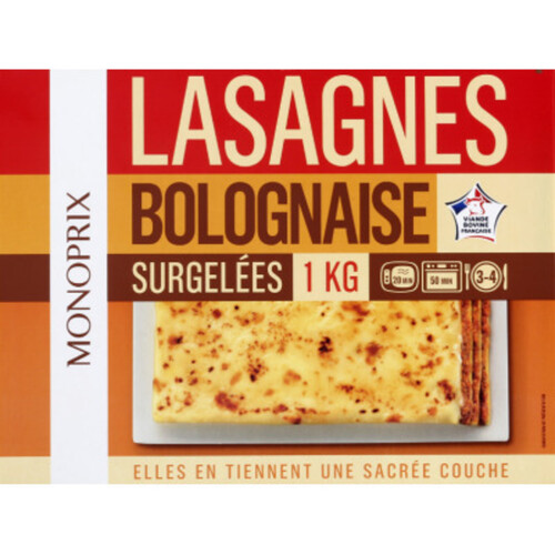 Monoprix Lasagnes bolognaise, surgelées 1 kg