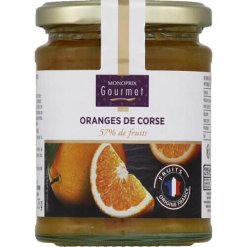 Monoprix Gourmet Oranges de Corse 57% de fruits 325g