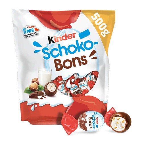 Kinder Schokobons bonbons de chocolat au lait et à la noisette 500g