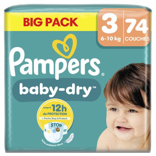 Pampers Baby-Dry Couches Taille 3 x74