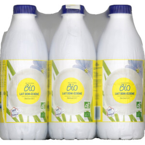 Monoprix Bio lait demi-écrémé stérilisée 6x1L