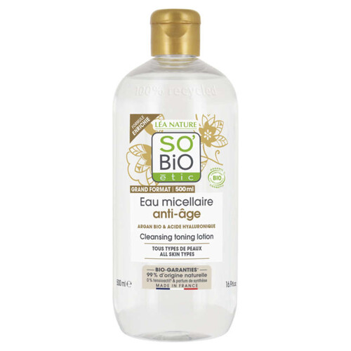 SO'BiO Étic Eau micellaire anti-âge Précieux à l'Argan 500ml