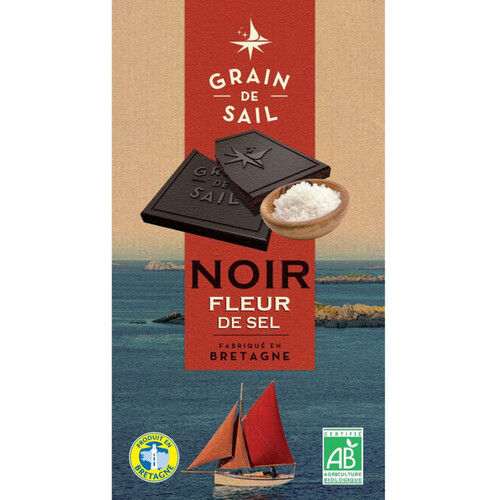 Grain de Sail Tablette de Chocolat Noir et Fleur de sel Bio 100g