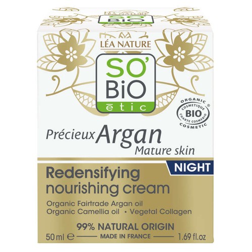 SO'BiO Étic Crème Nutritive Redensifiante de nuit à l'Huile d'Argan 50ml