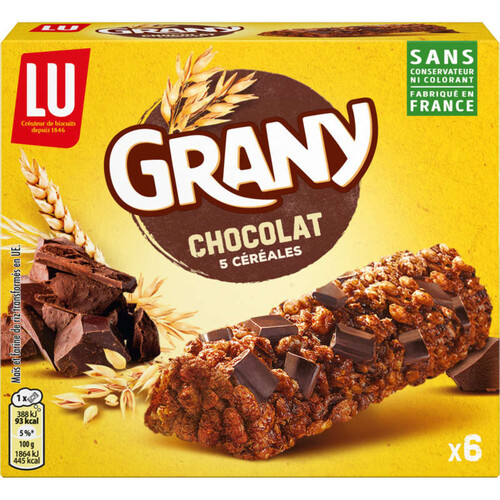 Lu Grany Barres de Céréales Chocolat 125g