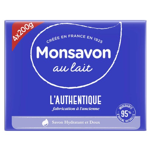 Monsavon Savon Lavant Antibactérien L'Authentique 4x200g