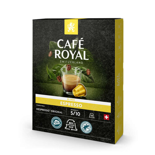 Café Royal Capsules Espresso Intensité 5/10 pour Nespresso® x18