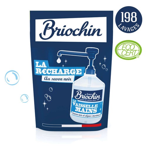 Briochin Recharge Liquide Vaisselle Mains au Savon Noir 500ml