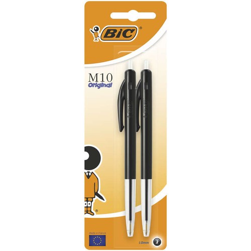 Bic Stylos Bille Rétractable M10 Encre Noire x2
