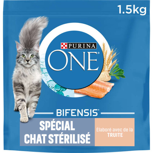 Purina One Croquettes Chat stérilisé à la truite et blé 1,5kg