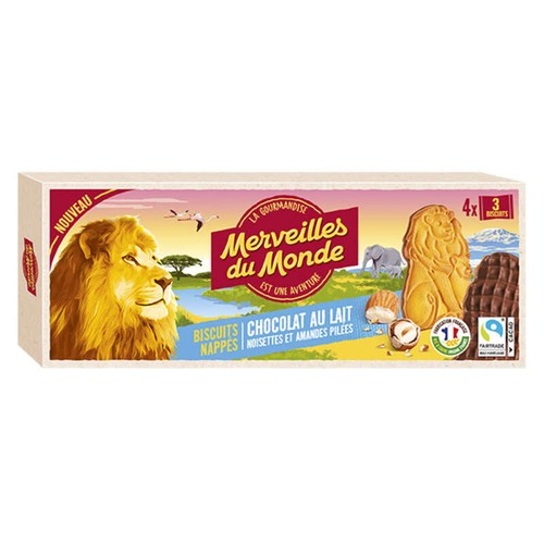 Merveilles du Monde Les Animaux Nappés Chocolat au lait 500g