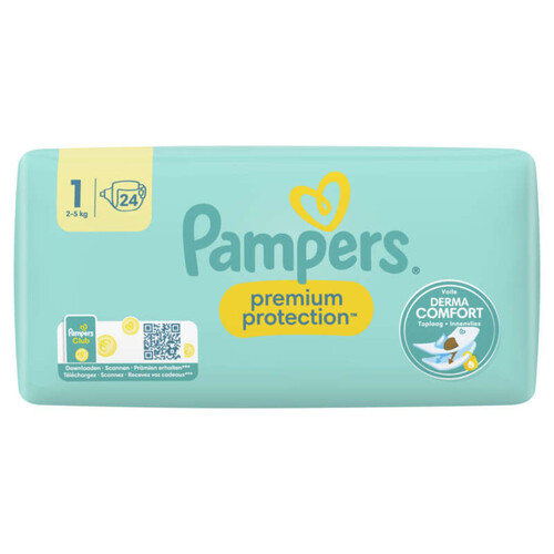 Pampers Premium Protection Taille 1, Couches x24, 2kg - 5kg