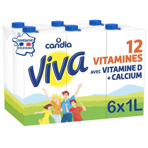 Candia Viva - Lait Vitaminé -  Le pack de 6x1L